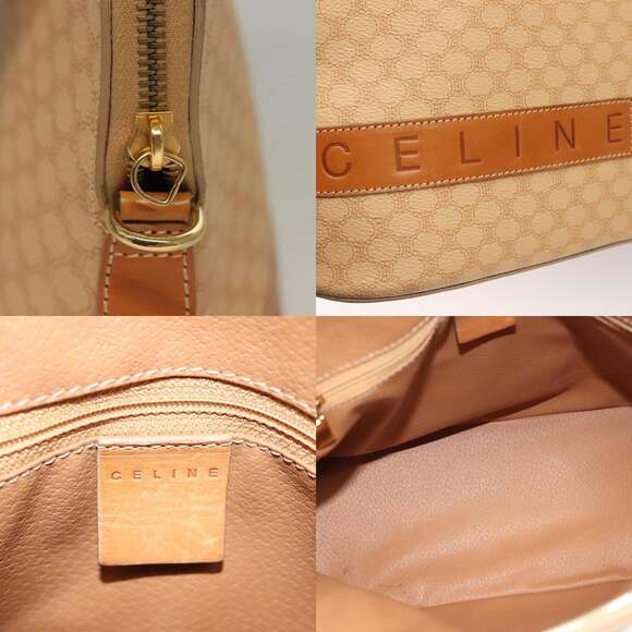 CELINE Macadam Canvas Hand Bag Pvc Leather Beige - Picture 11 of 13